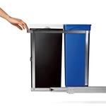 Simplehuman Vestavný odpadkový koš na tříděný odpad 20/15 l, výsuvný, lesklá ocel /plast