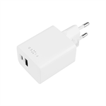 Síťová nabíječka FIXED Mini s USB-C a USB výstupem, podpora PD, 45W, bílá