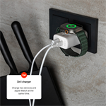 Síťová nabíječka FIXED Power Socket s USB-A a USB-C, Apple Watch, 33W, bílá