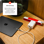 Síťová nabíječka FIXED Power Socket s USB-A a USB-C, Apple Watch, 33W, bílá