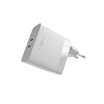 Síťová nabíječka FIXED s 2x USB-C výstupem, podpora PD, 65W, bílá