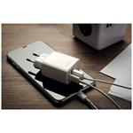 Síťová nabíječka FIXED s USB-C a USB výstupem, podpora PD a QC 3.0, 20W, bílá