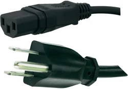 Síťový kabel Hawa, 1008247, zástrčka (USA) <=> IEC zásuvka, 2 m, černá