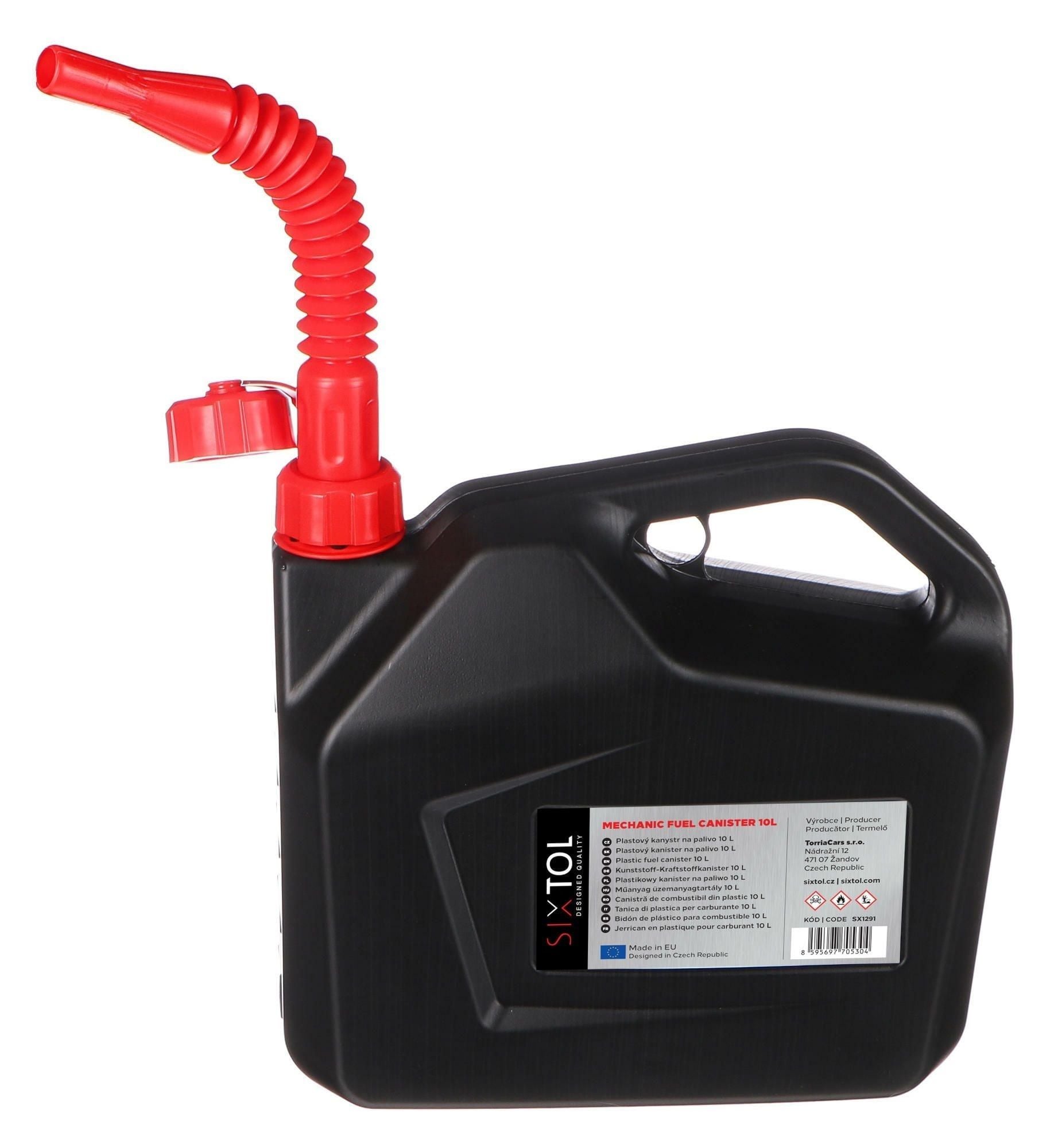 Sixtol Kanystr plastový MECHANIC FUEL CANISTER 10L, černý