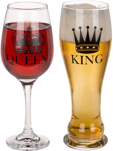 Sklenice pro pár King a Queen, 600 ml a 430 ml