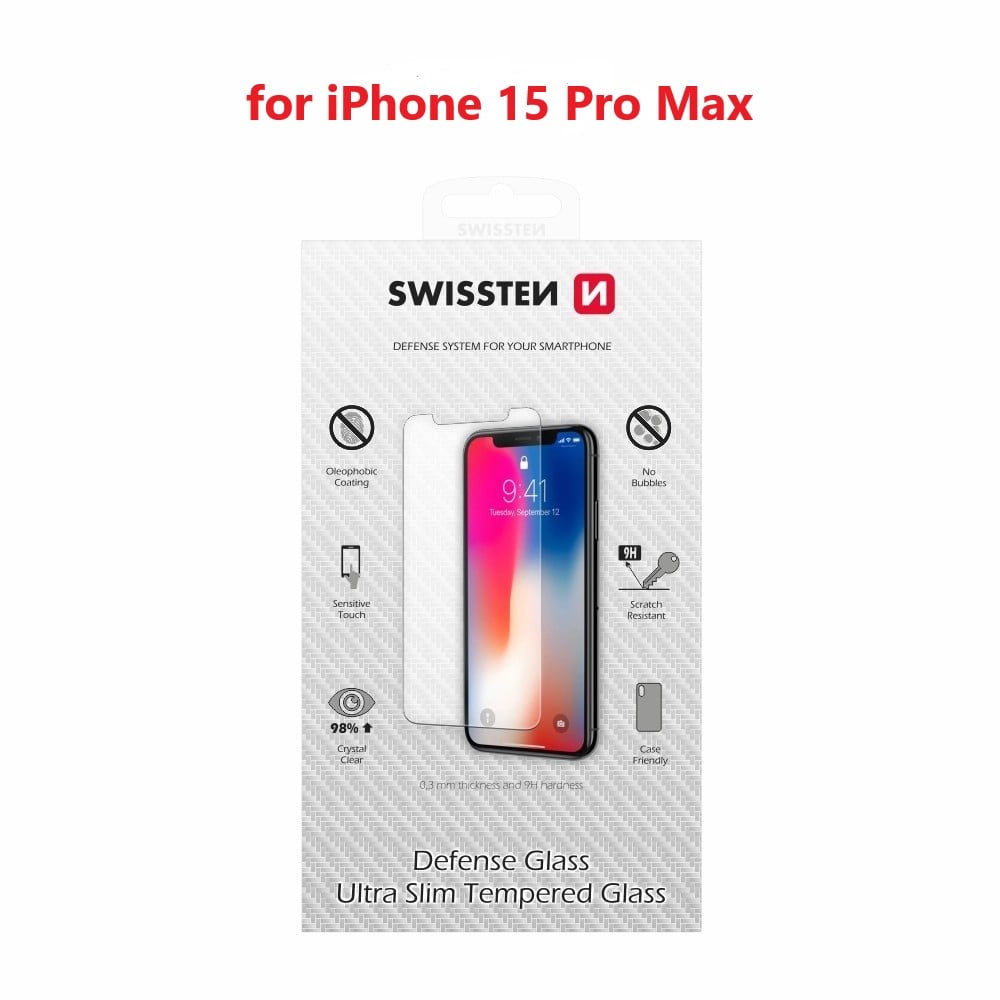 Sklo Swissten 2.5D pre iPhone 15 Pro Max