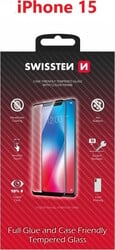 Sklo Swissten Full Glue pre Apple iPhone 15, čierne