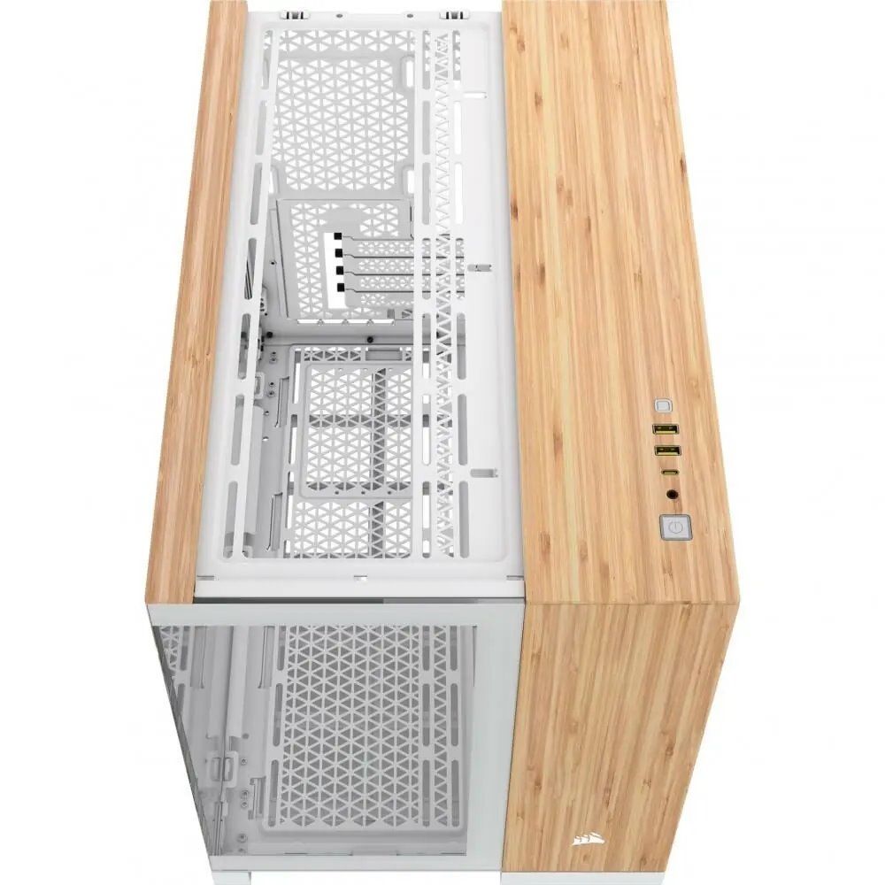Skriňa Corsair 2500X Micro-ATX, biela/bambusová
