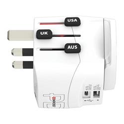 SKROSS cestovnĂ­ adaptĂ©r PRO Light USB AC30PD - World, UK+USA+AUS/CN, univerzĂˇlnĂ­, uzemnÄ›nĂ˝, USB A+C 30W