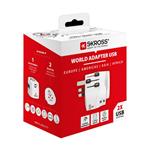 SKROSS cestovní adaptér PRO Light USB 2A - World, UK+USA+AUS/CN, univerzální, uzemněný, 2x USB-A 12W