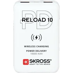 Skross Powebanka Reload 10 Wireless 10000mAh, USB-A, USB-C, biela