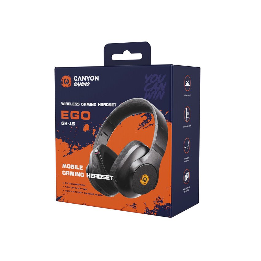 Slúchadlá CANYON EGO GH-15 2v1 BT Black