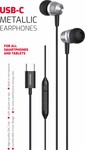 Slúchadlá Swissten Metallic USB-C, čierne
