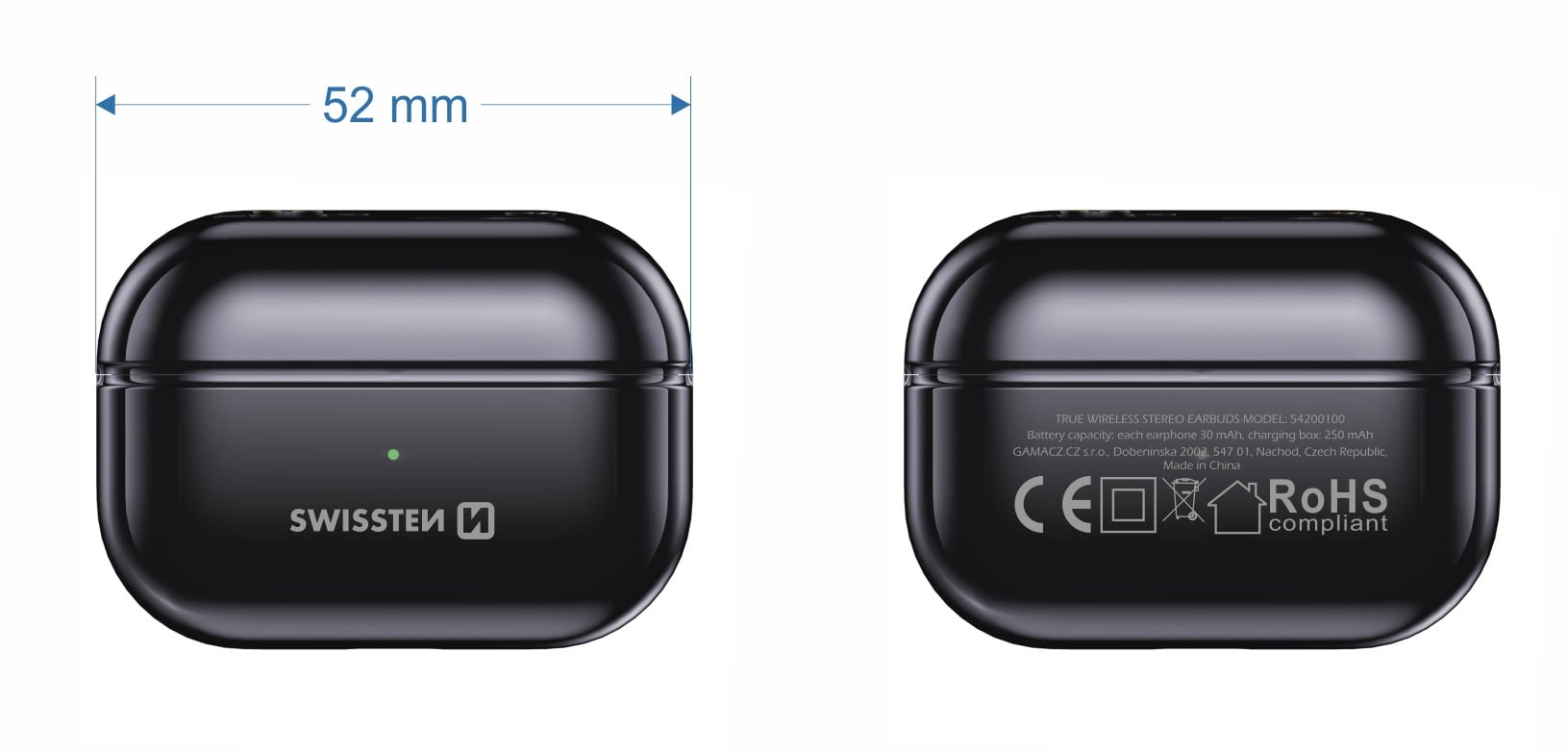 Slúchadlá Swissten TWS Minipods, čierne