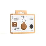 Smart tracker FIXED Sense s hnědým koženým pouzdrem a karabinou