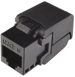 SOLARIX keystone, CAT6, UTP, RJ45, čierny, samorezný