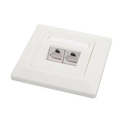 SOLARIX zásuvka CAT5E, UTP, 2 x RJ45, pod omietku, biela SX9-2-5E-UTP-WH