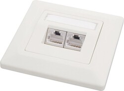 SOLARIX zásuvka CAT5E, UTP, 2 x RJ45, pod omietku, biela