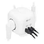 Solight 3z + USB A+C predlžovací kábel - kocka, kábel 2 m, 3 x 1 mm2, biely, vypínač
