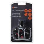 Solight čelová LED svítilna, 3W Cree LED, černočervená, 3 x AAA