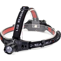 Solight čelová LED svítilna, 3W Cree LED, černočervená, 3 x AAA
