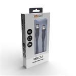 Solight kábel USB-C 3.1, konektor USB-C - konektor USB-C, silikónový, 2 m