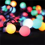Solight LED 2v1 vonkajšia vianočná reťaz, guľa, diaľkové ovládanie, 100LED, RGB+biela, 10m+5m, 8 funkcií, IP44