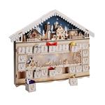 Solight LED adventný kalendár - horská chata, 10x LED, 50x40cm, 2x AA