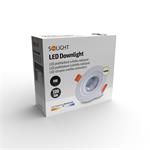 Solight LED bodové svetlo, 9W, 720lm, 4000K, okrúhle, biele
