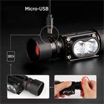 Solight LED dobíjacia čelová baterka, 650lm, Li-Ion