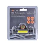 Solight LED dobíjacia čelovka, 3W + COB, 150 + 120lm, Li-ion, USB