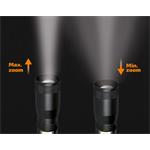 Solight LED kovová lampa 3W + COB, 150 + 60lm, AA, čierna