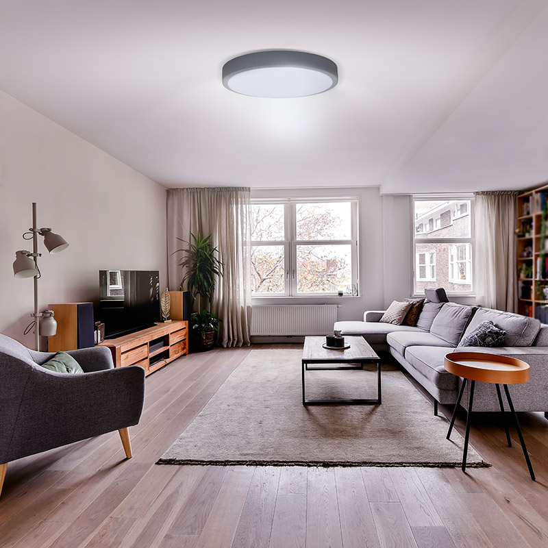 Solight LED osvetlenie s diaľkovým ovládaním Sivé, 60W, 4200lm, 49cm, stmievateľné