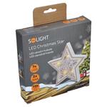 Solight LED poinsettia, drevený dekor, 6LED, teplá biela, 2x AAA