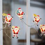 Solight LED reťaz do okna - Santa, 6x LED, odsávanie, 120cm, 2x AA