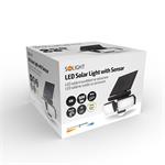 Solight LED solárne svetlo so senzorom, 8W, 600lm, Li-on, čierne