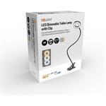 Solight LED stmievateľná stolná lampa s klipom, 300 lm, nastaviteľná teplota svetla, USB