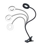 Solight LED stmievateľná stolná lampa s klipom, 300 lm, nastaviteľná teplota svetla, USB