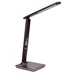 Solight LED stolná lampa s displejom, 9 W, voliteľná teplota svetla, koža, hnedá