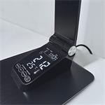 Solight LED stolná lampa stmievateľná, 8W, displej, zmena chromatickosti, hliník, čierna