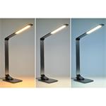 Solight LED stolní lampička stmívatelná, 10W, indukční nabíjení, změna chromatičnosti, hliník, šedá