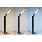 Solight LED stolní lampička stmívatelná, 8W,  display, změna chromatičnosti, hliník, černá