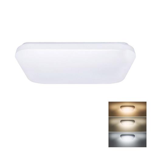 Solight LED stropné svetlo Plain, 3CCT, 24W, 1920lm, 3000K, 4000K, 6000K, štvorcový, 38cm