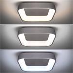 Solight LED štvorcové stropné svietidlo Treviso, 48W, 2880lm, stmievateľné, diaľkové ovládanie, sivé