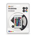 Solight LED svetelný pás, RGB, 3 m, sada s 12V adaptérom a diaľkovým ovládaním, 7,2 W/m, IP20