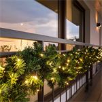 Solight LED vĂˇnoÄŤnĂ­ girlanda s jehliÄŤĂ­m, 5m, 80x LED, ÄŤasovaÄŤ, 3xAA, IP44