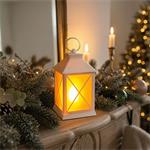 Solight LED vĂˇnoÄŤnĂ­ lucerna bĂ­lĂˇ, 20cm, ÄŤasovaÄŤ, 2x AA