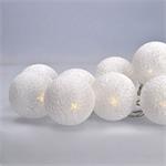 Solight LED vianočná guľôčková reťaz bavlnená, 10LED, 1m, 2x AA, IP20