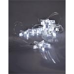 Solight LED vianočná reťaz, hviezdy, 1,5 m, 10x LED, 2x AA, biele svetlo