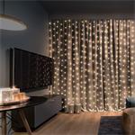 Solight LED vianočné osvetlenie okien, strieborné, 300x mini LED, časovač, 8 funkcií, USB
